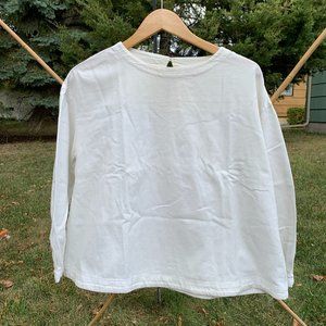 Muji Flannel puff sleeve blouse